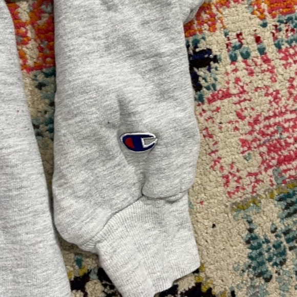 Vintage Champion Gray Stitched Logo Pullover Crewneck Classic 1990s Sweatshirt - Picture 3 of 4